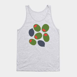 BIG BLACK AND GREEN OLIVES Fun Kitchen Charcuterie Greek Food - UnBlink Studio by Jackie Tahara Tank Top